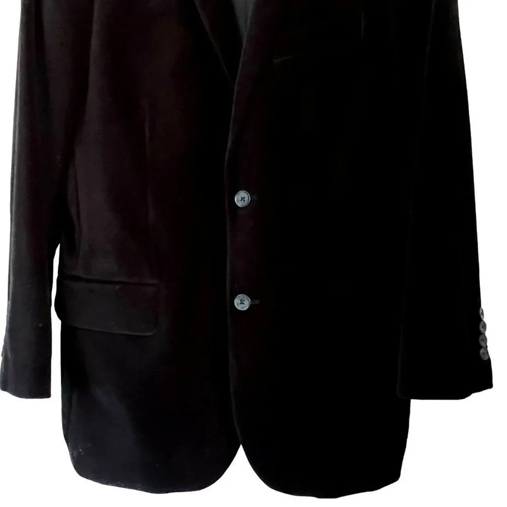 MEN’S EXPRESS BLACK VELVET 2 BUTTON BLAZER JACKET SIZE 40R